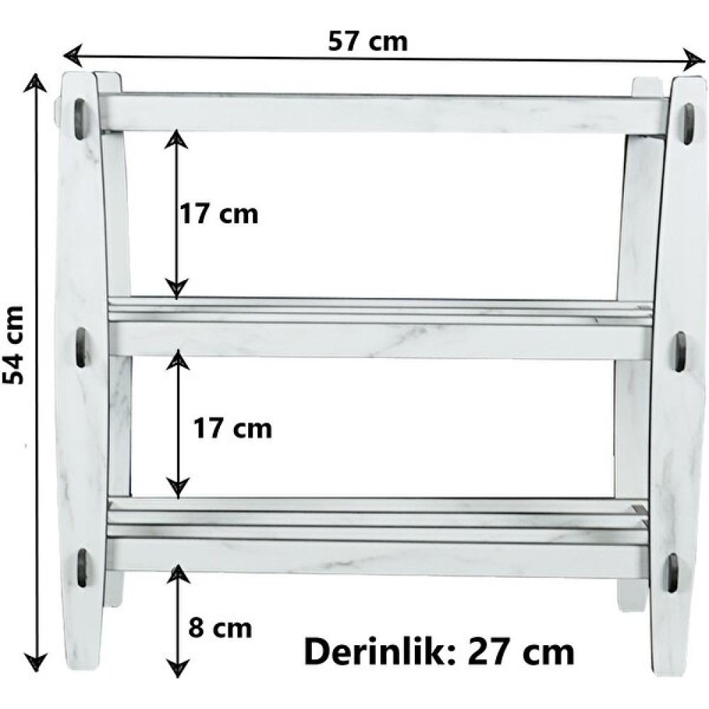 RealWood 3 Katlı Ahşap Dekoratif Ayakkabılık Ayakkabılık Fiyatı
