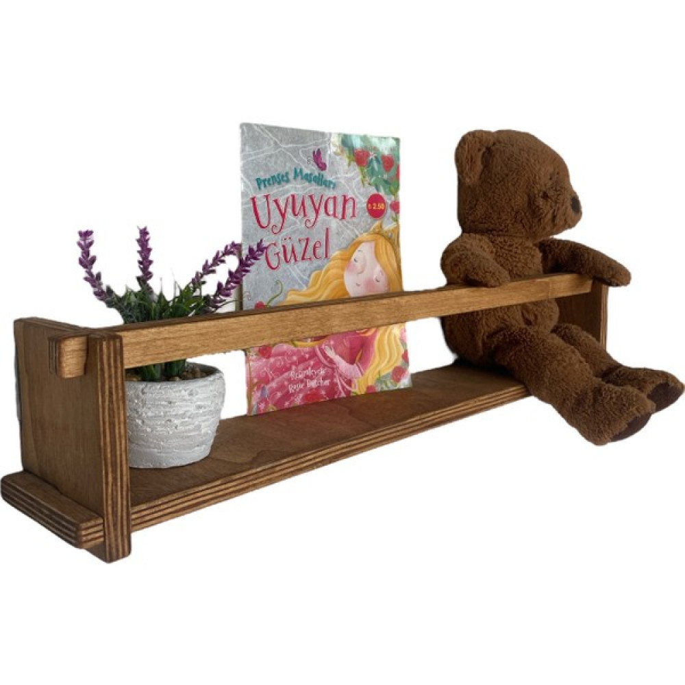 RealWood Ahşap Dekoratif Çocuk Odası Rafı, Mutfak Rafı ve Montessori Kitaplık - Meşe Kitaplık - Duvar Rafı & CD / DVD Rafı Fiyatı