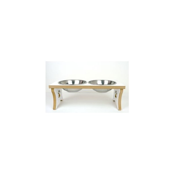 RealWood STANTI Ahşap Çelik Kaseli Büyük Irk Köpek Mama-Su Kabı 2×1000 ml Beyaz Renkli Kolay Temizlenir Evcil Hayvan Ürünleri Fiyatı