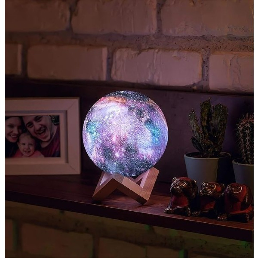 Realx 3D Standlı 5 Renkli Büyük Boy Gezegen Galaksi Gece Lambası Küre LED Başucu Lambası Usbli 15 cm - RGB Gece Lambası Fiyatı