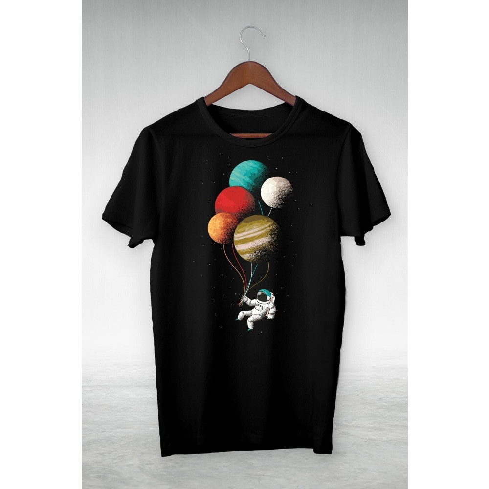 Reapers Unisex Beyaz Balloon And Astronot From The Planet Illustrasyon Tshırt M Beden Giyim & İç Giyim Fiyatı