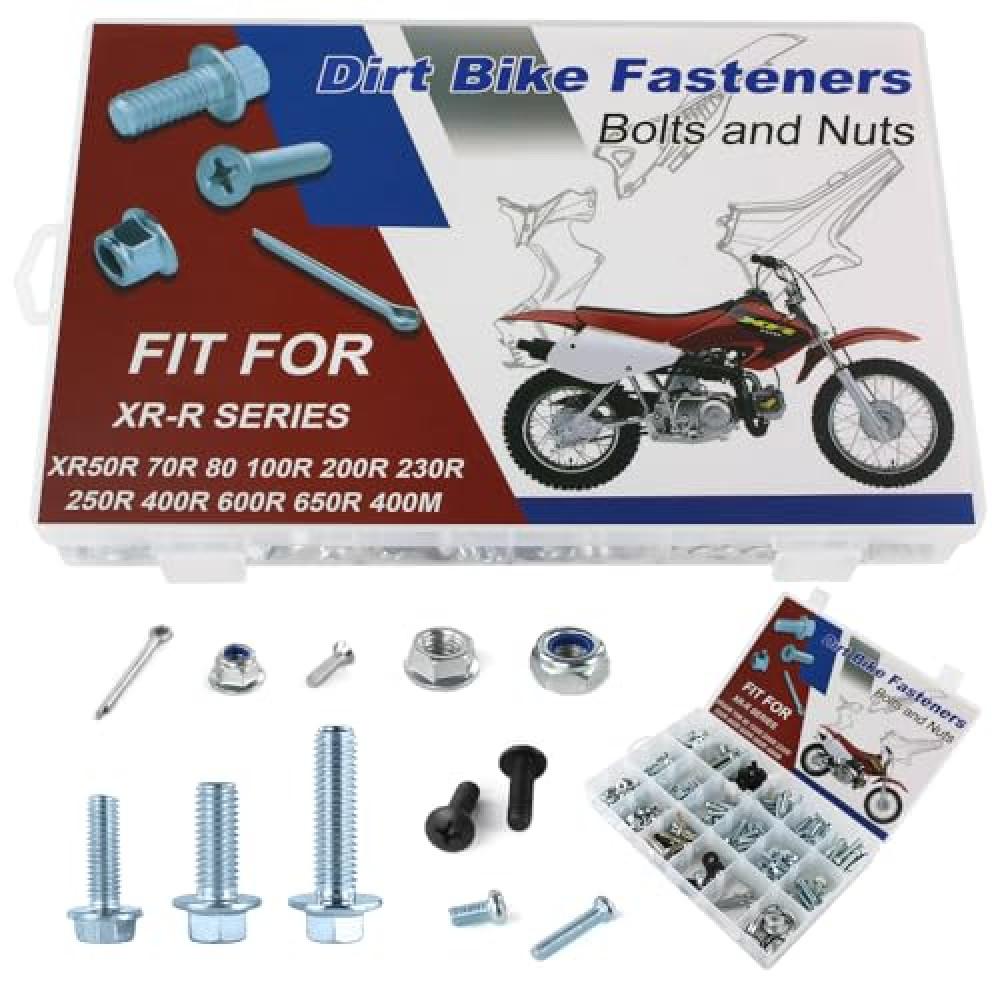 REARACE 330PCS Bolts Kit Fit for XR50R XR70R XR80 XR100R XR200R XR230R XR250R XR400R XR600R XR650R XR400M Full Sets Complete Fairing bodywork Bolts Fasteners Kit