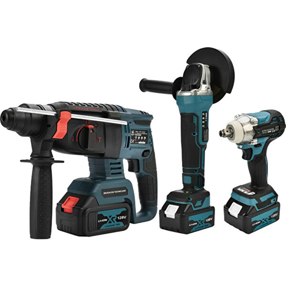 Rebellisch Germany 3'lü Master Set Akülü - 948VF 60AH Taşlama - Spiral - Kırıcı Delici Hilti Set Taşlama Makinesi Fiyatı