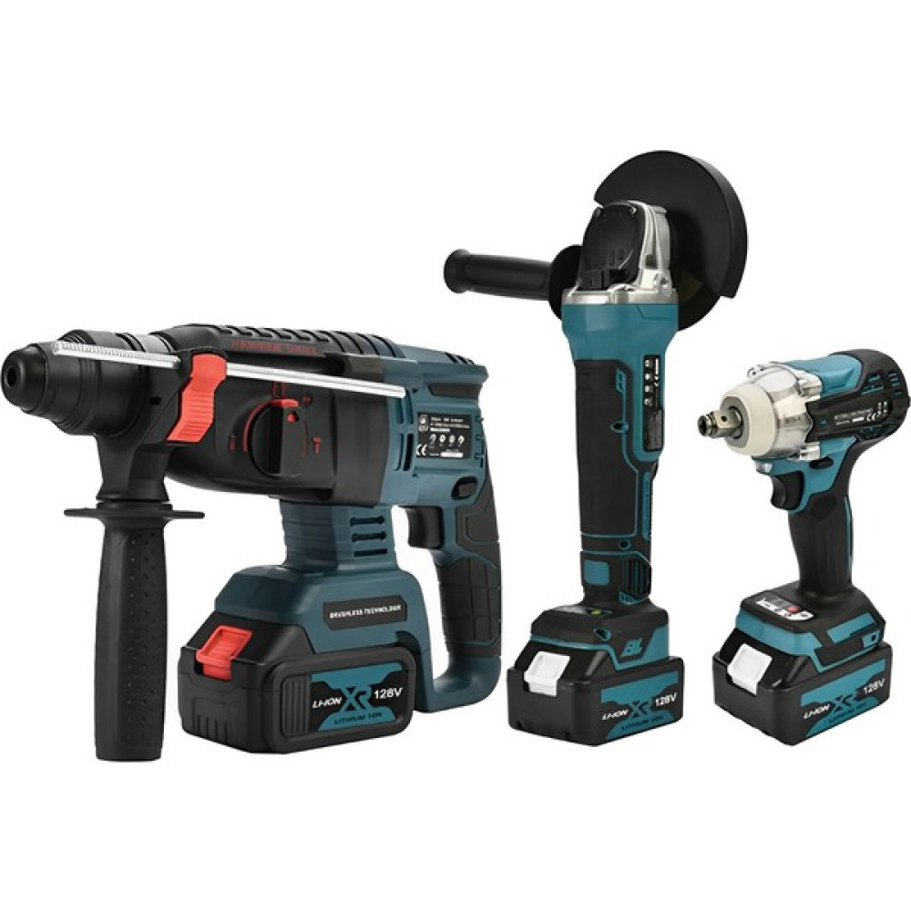Rebellisch Germany 3'lü Master Set Quality Series Akülü - 928V 50AH Taşlama - Spiral - Kırıcı Delici Hilti Set Somun Sıkma Makinesi Fiyatı