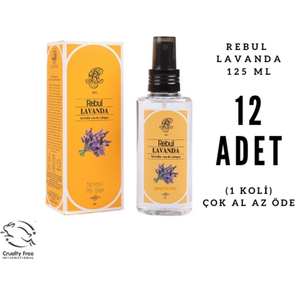 Rebul Lavanda - Lavanta Edc 125ML Sprey Pet Şişeli Kolonya 12 Adet (1 Koli) - 125 ml Diğer Fiyatı