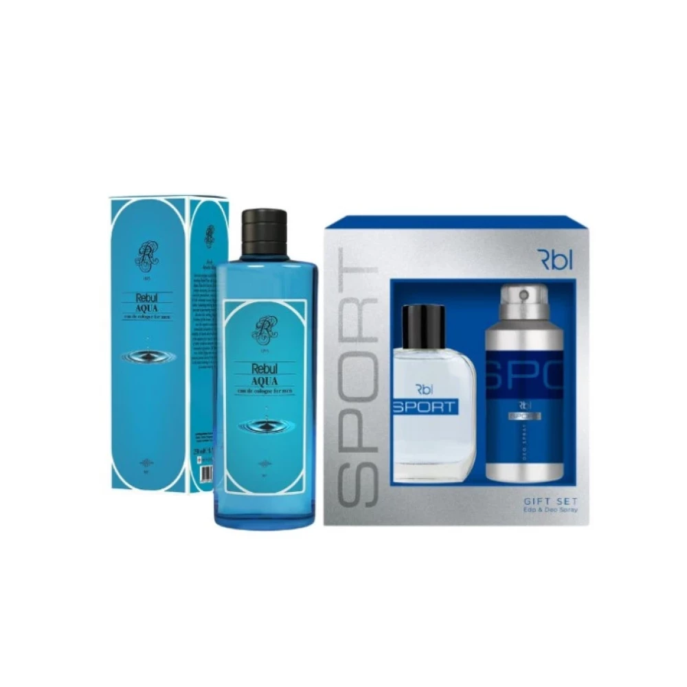 Rebul Sport Set Parfüm 100 Ml + Deodorant Spray 150 Ml + Aqua Kolonya Cam Şişe 250 Ml Özel Set Erkek Parfümleri Fiyatı