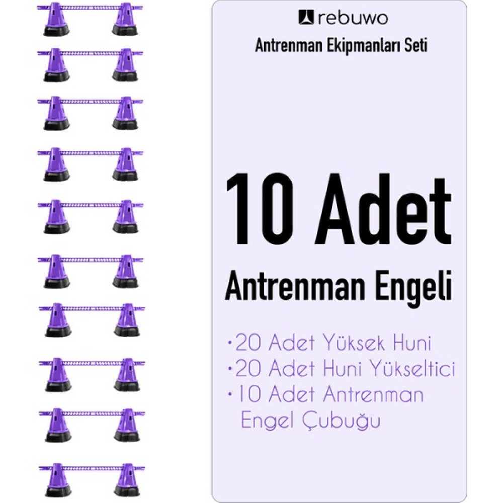 Rebuwo 10'lu Çok Fonksiyonlu Yükselticili Yüksek Huni Antrenman Atlama Engel Seti Futbol Malzemeleri Fiyatı