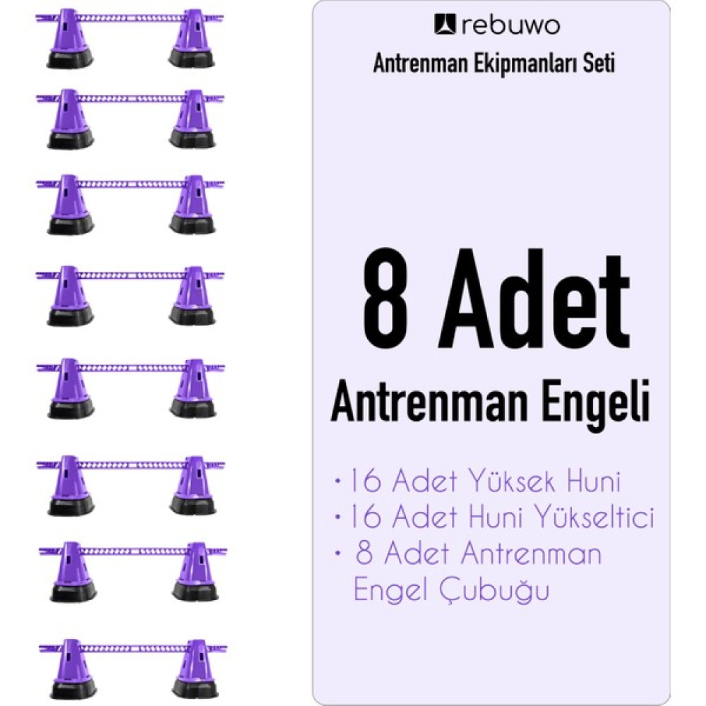 Rebuwo 8'li Çok Fonksiyonlu Yükselticili Yüksek Huni Antrenman Atlama Engel Seti Futbol Malzemeleri Fiyatı