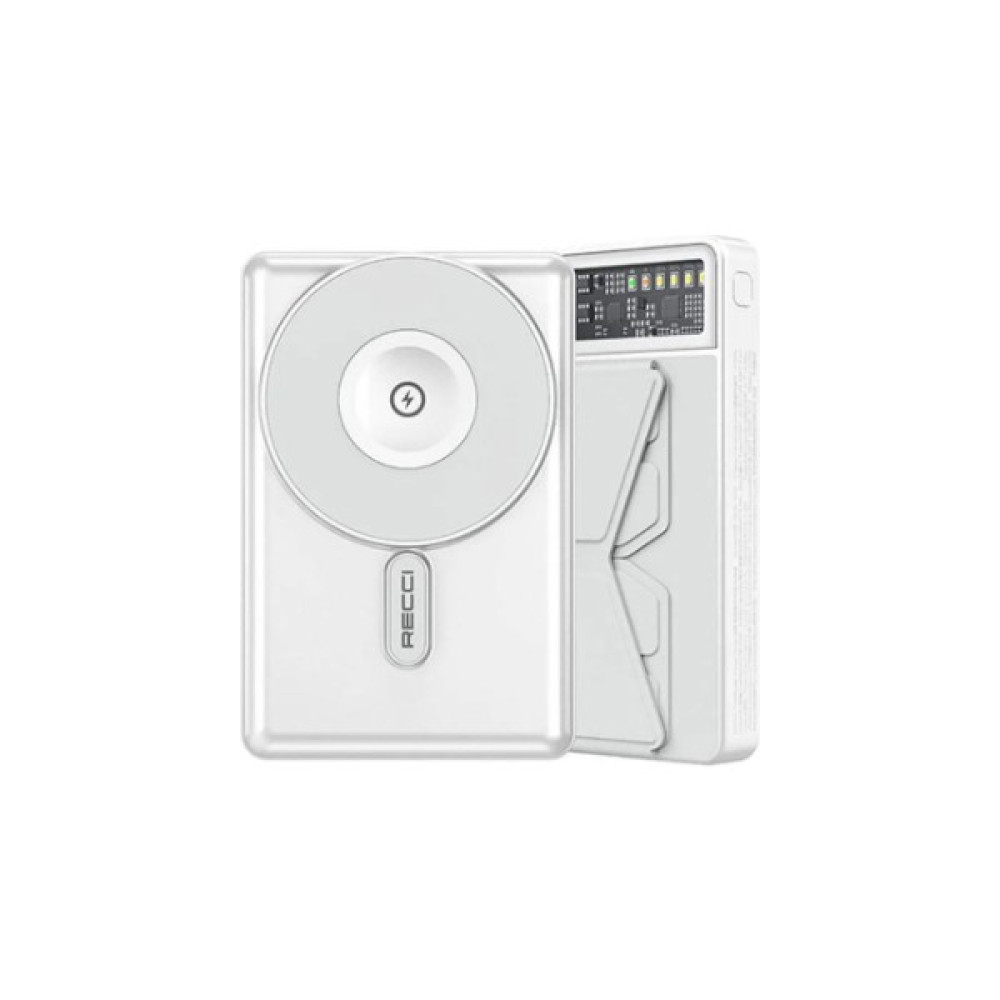 Recci 15W Magsafe Siyah Powerbank Standlı Recci - Beyaz Cep Telefonu Aksesuarı Fiyatı