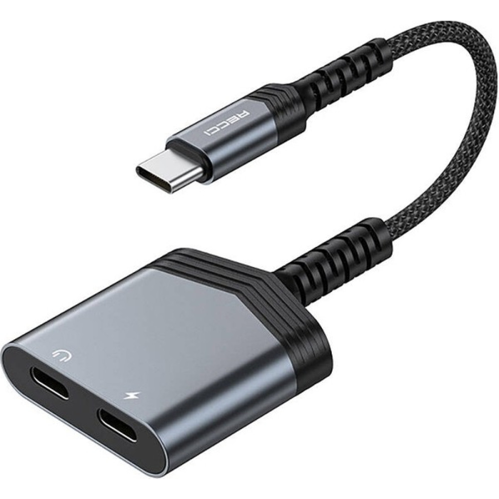 Recci RDS-A20 Type-C PD60W 2in1 Şarj ve Ses Adaptörü - Gri Bilgisayar Çevirici ve Adaptörü Fiyatı
