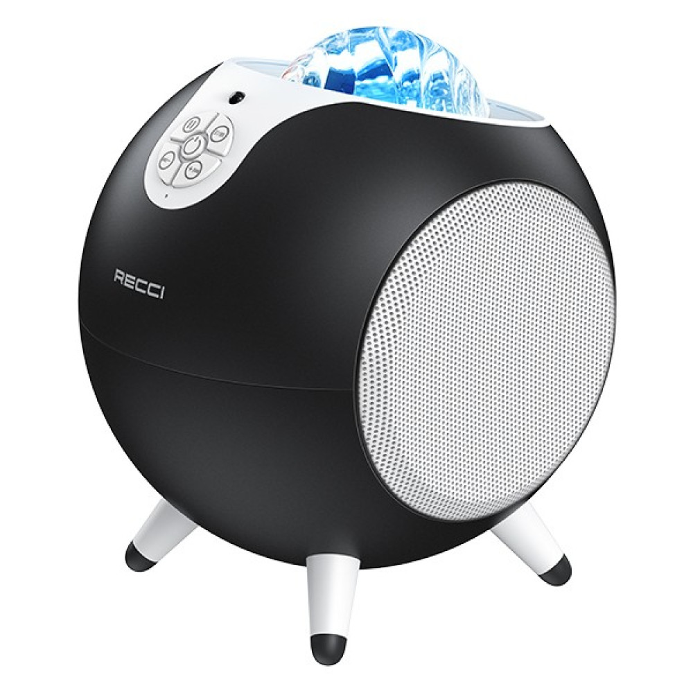 Recci RSK-W22 Starry Sky Serisi Hi-Fi Aurora Lambalı Wireless Bluetooth 5.2 Speaker Hoparlör 10W - Siyah Bluetooth Hoparlör Fiyatı