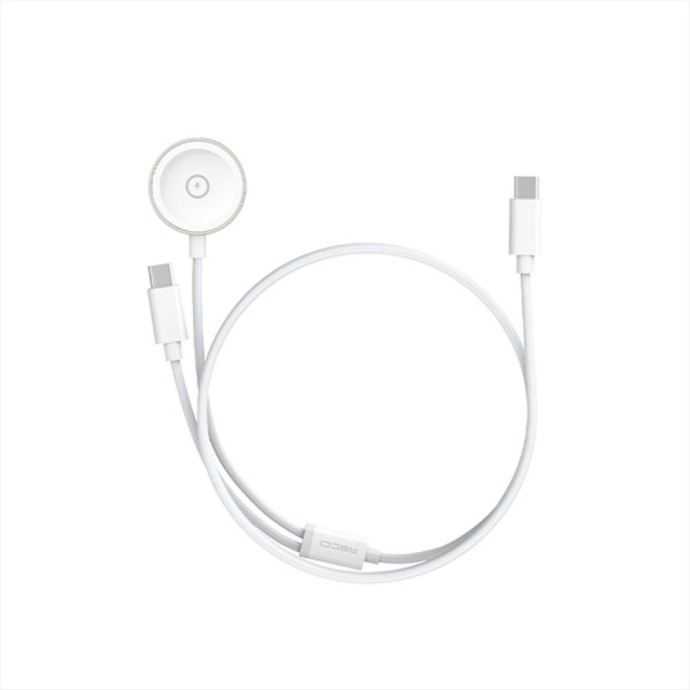 Recci Type-C Akıllı Saat Wireless Şarj Kablosu 2in1 Recci Rcw-39 Watch Şarj Cihazı - Beyaz Giyilebilir Teknoloji Aksesuarları Fiyatı
