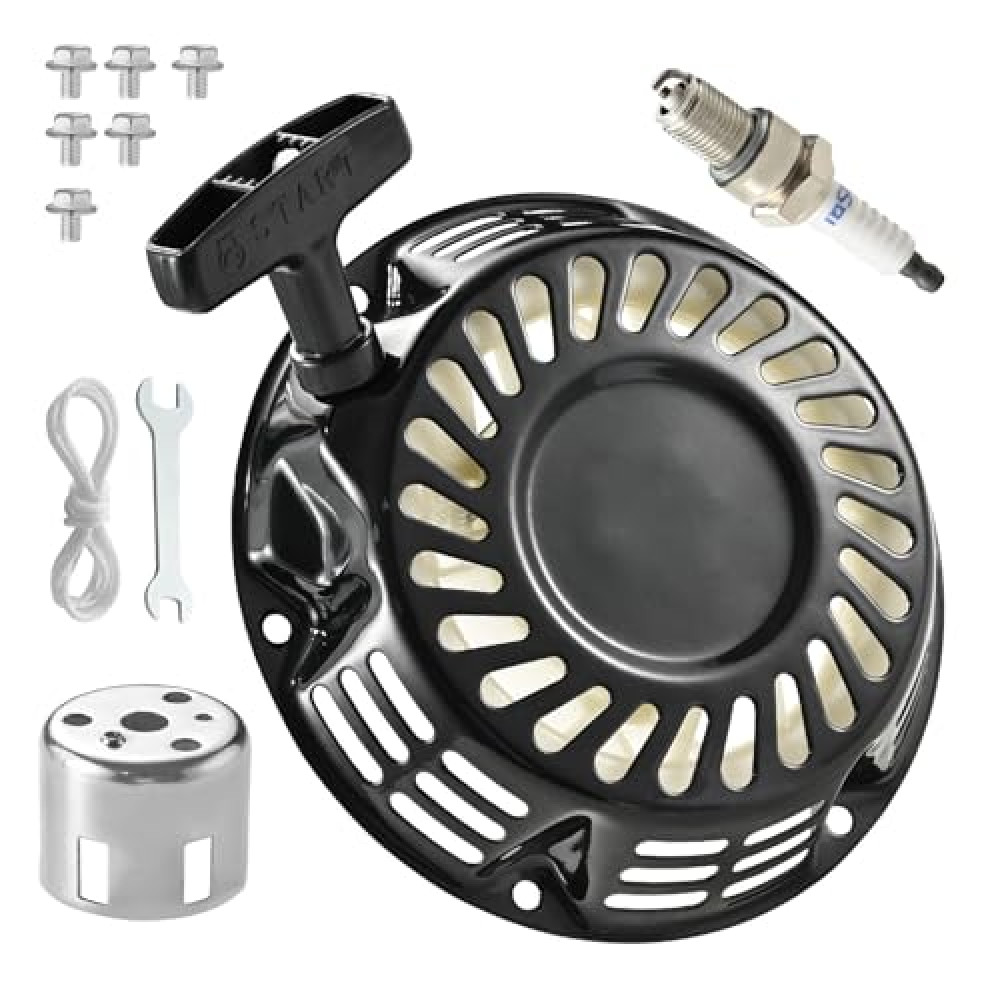 Recoil Pull Start Assembly w/Pulley Cup For 212 196 224 208 cc Predator Champion Coleman Honda Westinghouse Firman Ryobi Simpson 5.5 6.5 hp Small Engines etc