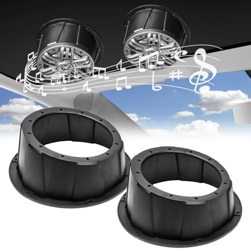 RECOIL USP65B Pairs of 6.5-Inch Speaker Pods, Universal 6.5” Angled Speaker Boxes, Surface Mount with Gaskets, Black Enclosures Compatible with Marine, UTVs, Boats, RVs, Cars, Trailers