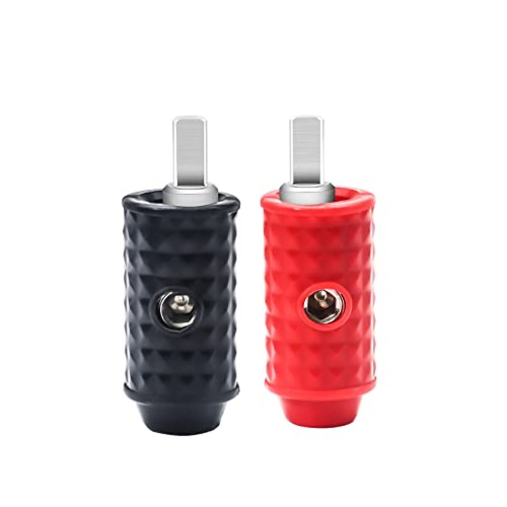 Recoil WR48P Amplifier Power/Ground Input Wire Gauge Reducer Brass 4 Gauge to 8 Gauge with Red/Black Silicon Covers, Marine-Grade Satin Chrome Finish, Pair