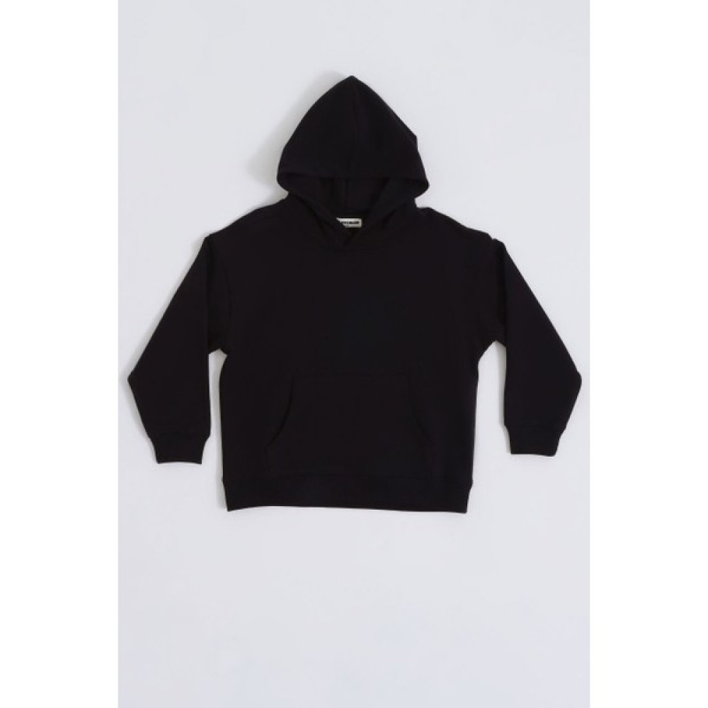 RECOLOR Organik Kapüşonlu Uzun Kollu Kız Çocuk Sweatshirt - Siyah - 8-10 Kız Çocuk Sweatshirt Fiyatı