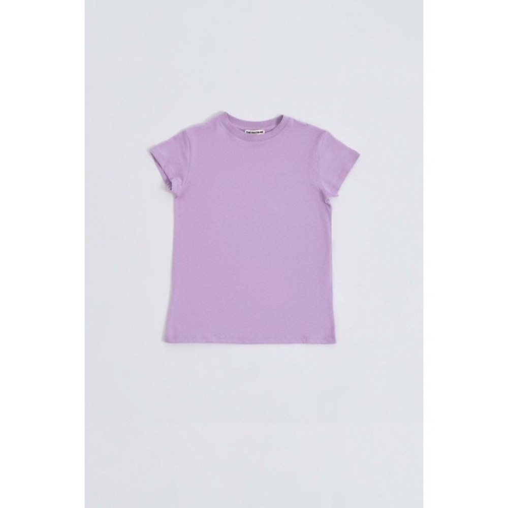 RECOLOR Organik Kısa Kollu Kız Çocuk Tişört - Lila - 8-10 Kız Çocuk T-shirt Fiyatı