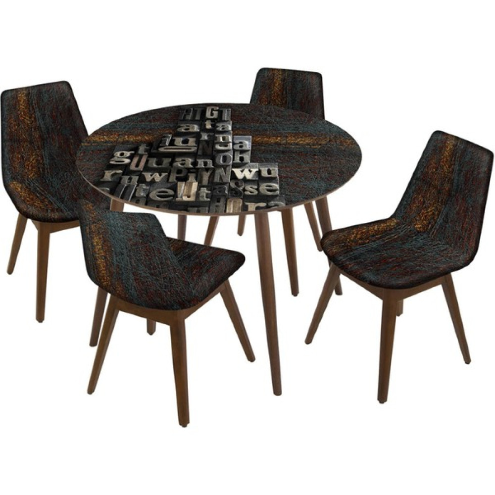 Reconcept Defne Sandalye Yemek Masa Takımı Mutfak Masası Balkon Masası - Ceviz - Krem - 100x75 Masa - Sandalye Seti / Takımı Fiyatı