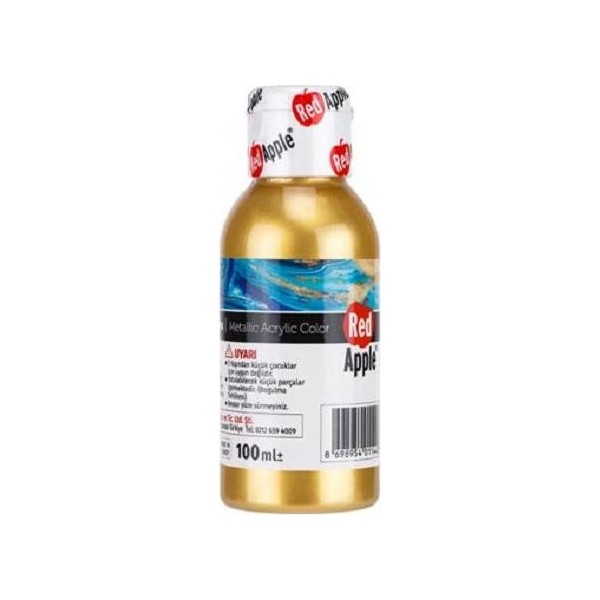 Red Apple RA110-37 Metalik Akrilik Yaldızlı Boya 100 g Altın - Metalik Altın Diğer Fiyatı