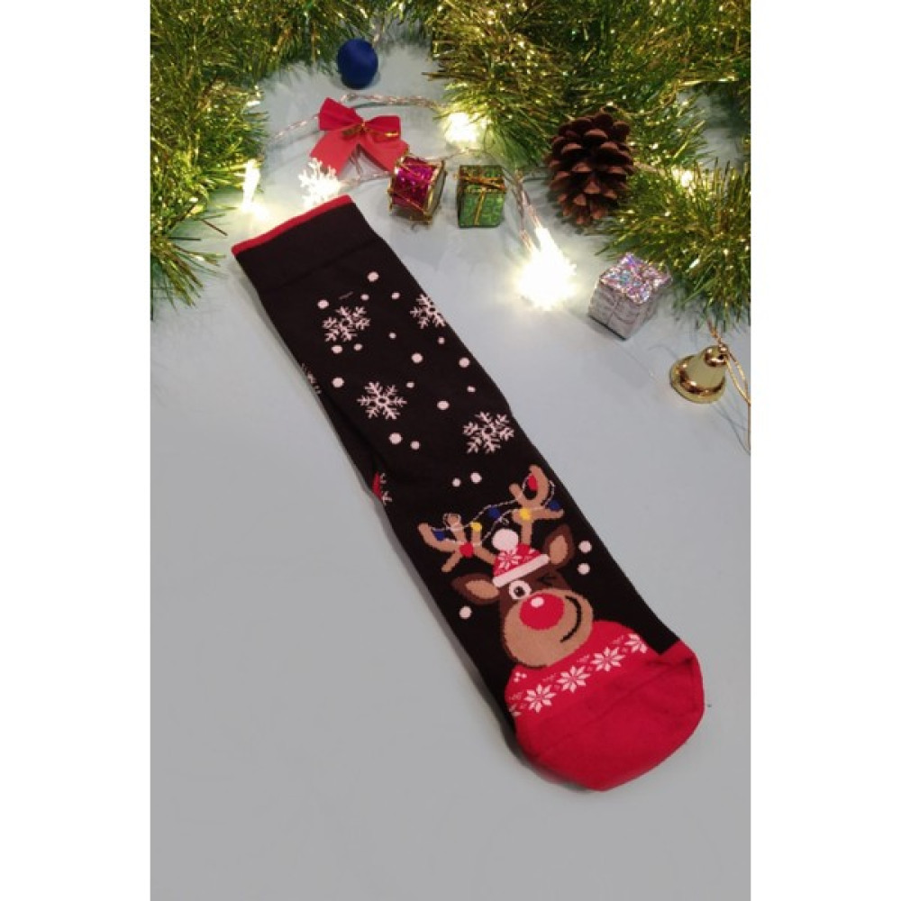 Red Box Butik Geyik Cristmas Siyah Dizaltı Çorap - 34 Oto Boyaları Fiyatı