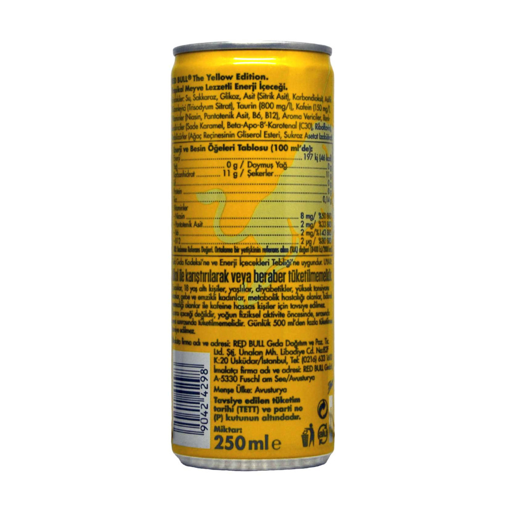 Red Bull Enerji İçeceği Tropikal Meyve 250 ml X 24'lü Paket