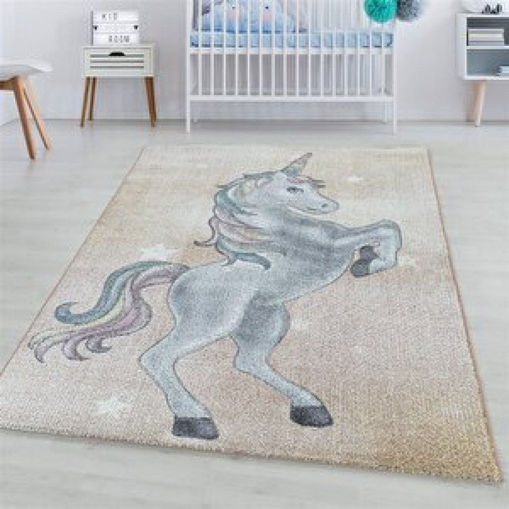 Red Halı Çocuk Halısı Modern Unicorn Tasarım Pastel Renk Kreş Halısı Sarı-renkli 160x230 cm Bebek Odası Halı Fiyatı