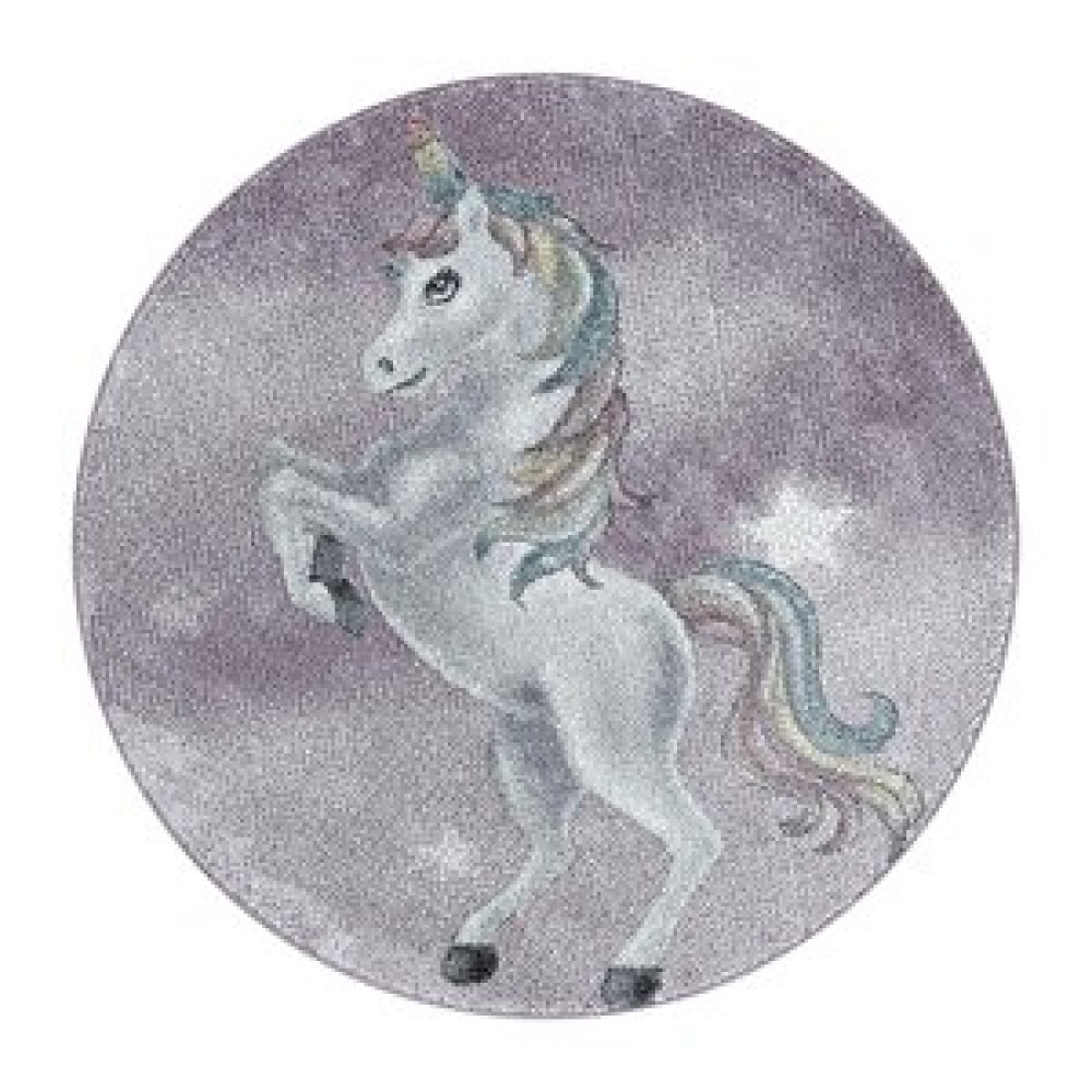 Red Halı Çocuk Halısı Modern Unicorn Tasarım Pastel Tonlar Kreş Halısı Menekşe Renkli 120 cm Bebek Odası Halı Fiyatı