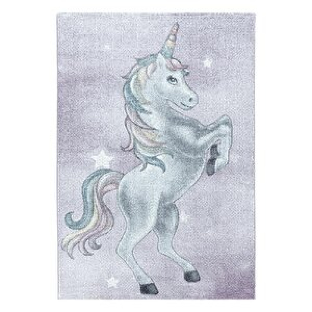 Red Halı Çocuk Halısı Modern Unicorn Tasarım Pastel Tonlar Kreş Halısı Menekşe Renkli 200x290 cm Bebek Odası Halı Fiyatı