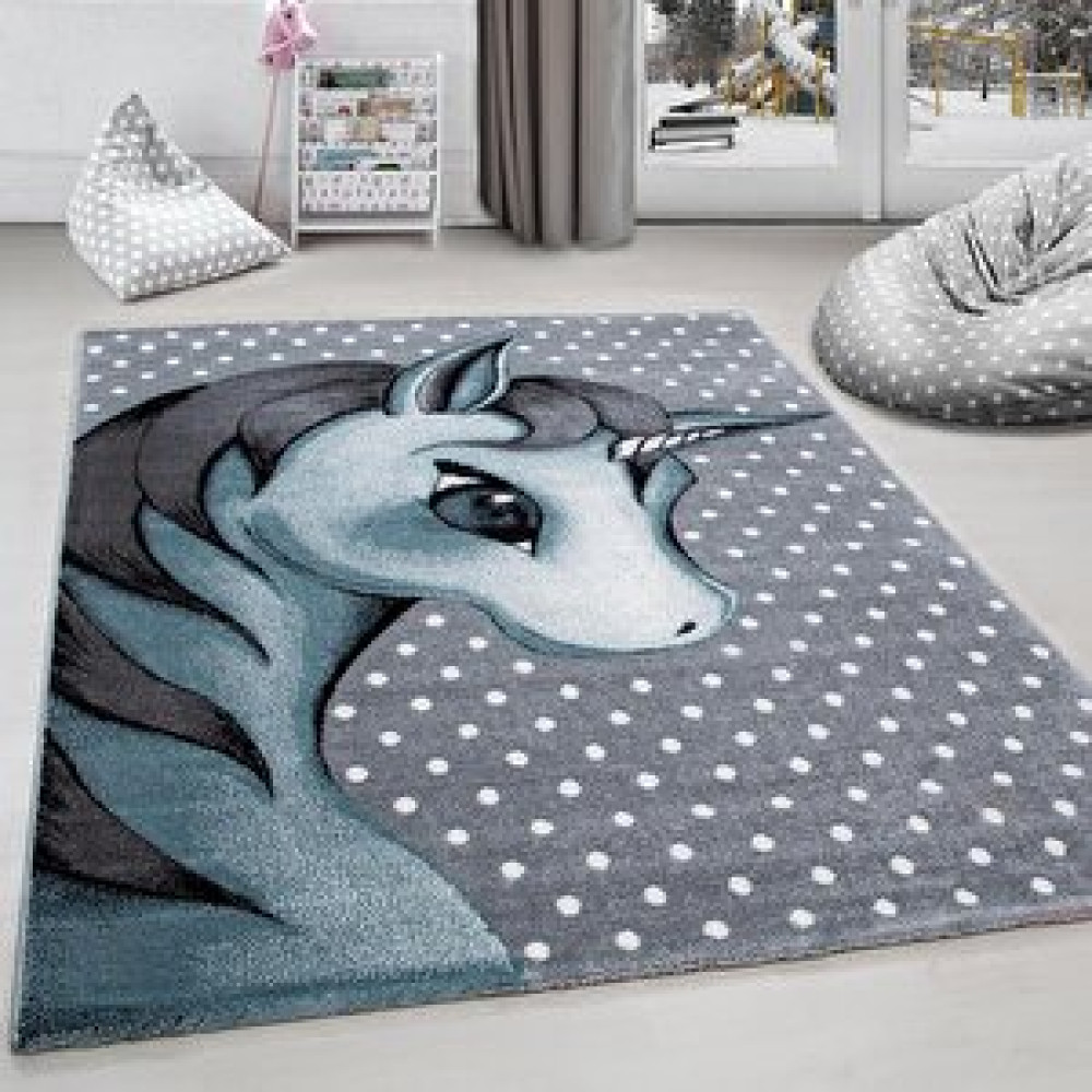 Red Halı Çocuk Halısı Sevimli Peri Atı Desenli Gri Mavi Renklerde 120x170 cm Bebek Odası Halı Fiyatı