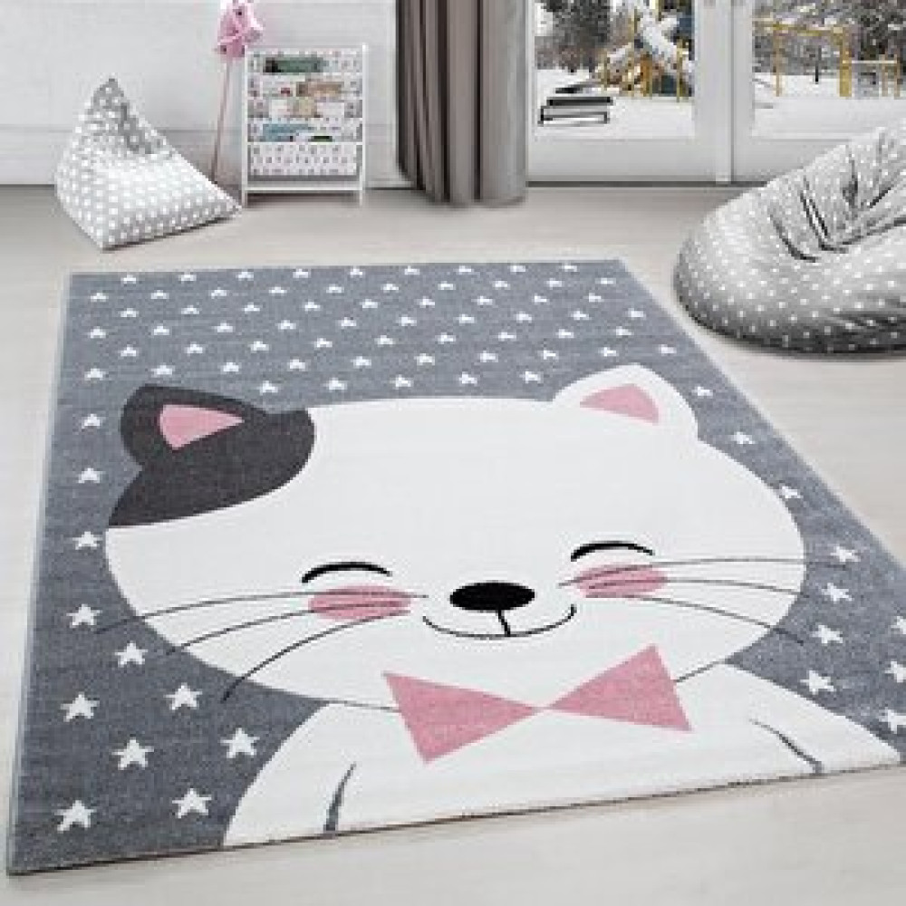 Red Halı Halı Çocuk Odası, Çocuk Bebek Halısı Pembe Sevimli Kedi Desen Kolay Bakım 80x150 cm Bebek Odası Halı Fiyatı