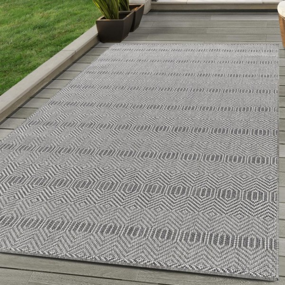 Red Halı Iç ve Dış Mekan Halısı Gri, Boho Tasarım, Teras, Balkon, Bahçe Için Hava Koşullarına Dayanıklı - Renkli - 80 x 250 cm Salon Halısı Fiyatı