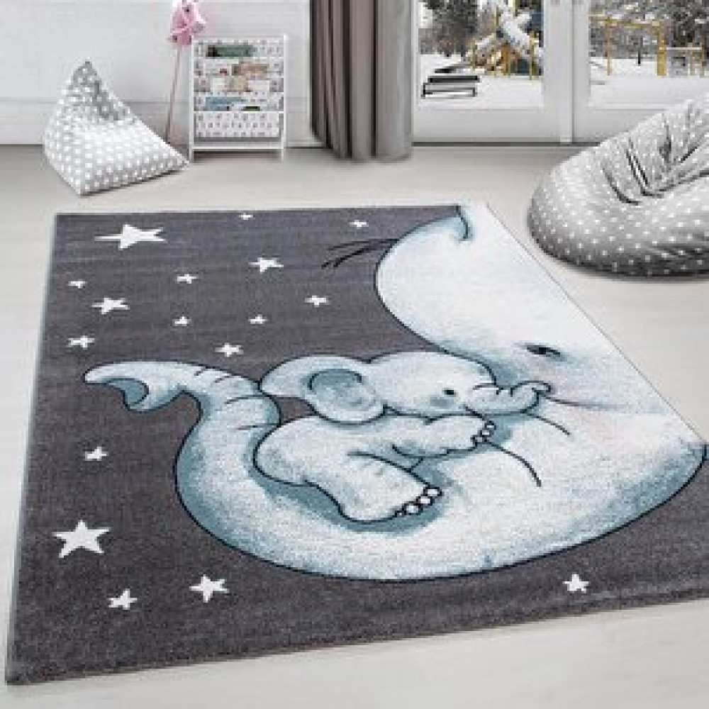 Red Halı Kreş Halısı, Kreş-bebek Halısı Mavi Sevimli Fil Desen Kolay Bakım 80x150 cm Bebek Odası Halı Fiyatı