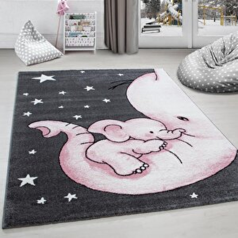 Red Halı Kreş Halısı, Kreş-bebek Halısı Pembe Sevimli Fil Desen Kolay Bakım 80x150 cm Bebek Odası Halı Fiyatı