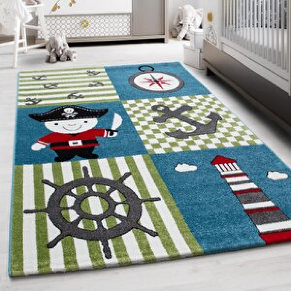Red Halı Kreş Halısı, Kreş-bebek Halısı Renkli Sevimli Korsan Desen Kolay Bakım 120x170 cm Bebek Odası Halı Fiyatı