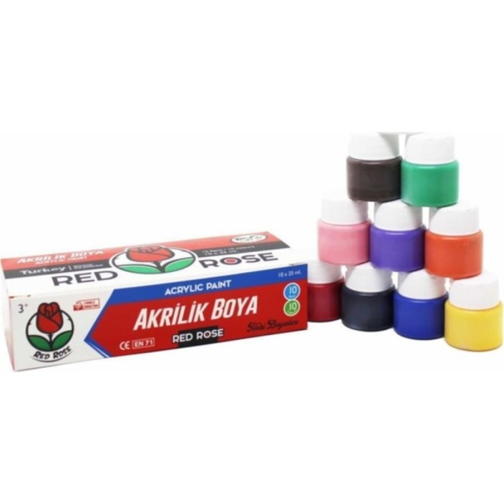 Red Rose Akrilik Boya 25 Ml. 10 Renk Akrilik Boya Fiyatı