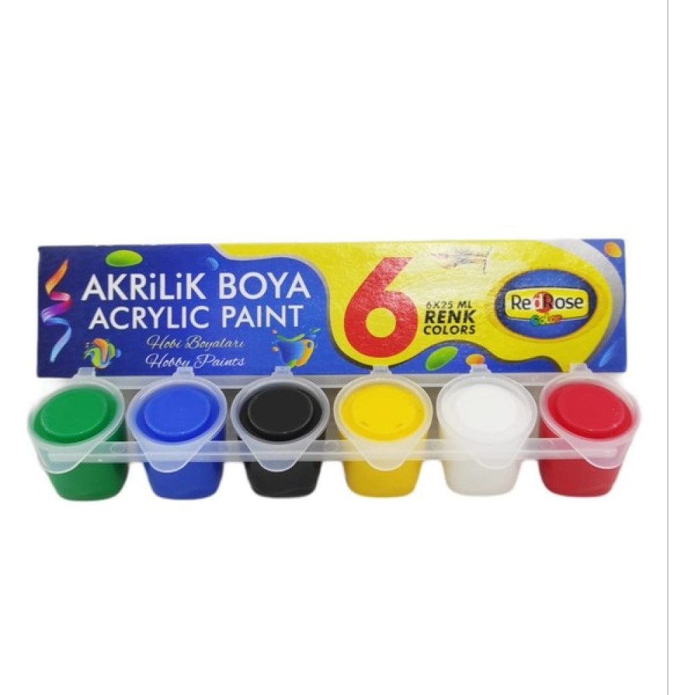 Red Rose Birleşik Set Akrilik Boya 25 Ml. 6 Renk Akrilik Boya Fiyatı