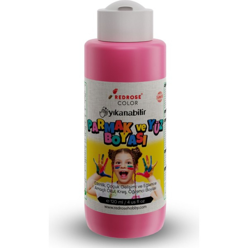 Red Rose Color Pembe Parmak Boyası 120 ml Yıkanabilir En 71 - Parmak Boya Yüz & Parmak Boyası Fiyatı