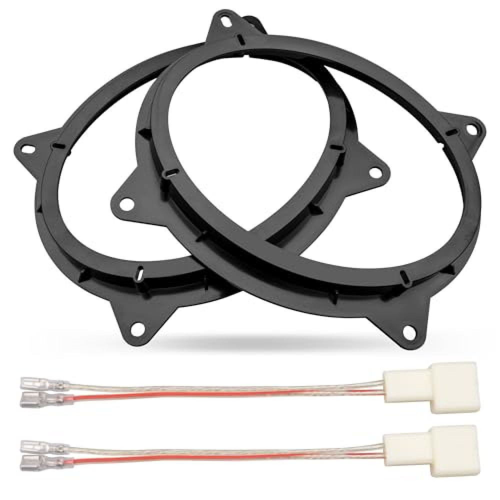 RED WOLF 6 x 9 Inch Front Door Speaker Mount Adapter w/Speaker Wiring Harness Fit for 2012-2018 Toyota Camry/2014-2018 Highlander Installing Aftermarket Speakers, 1 Pair