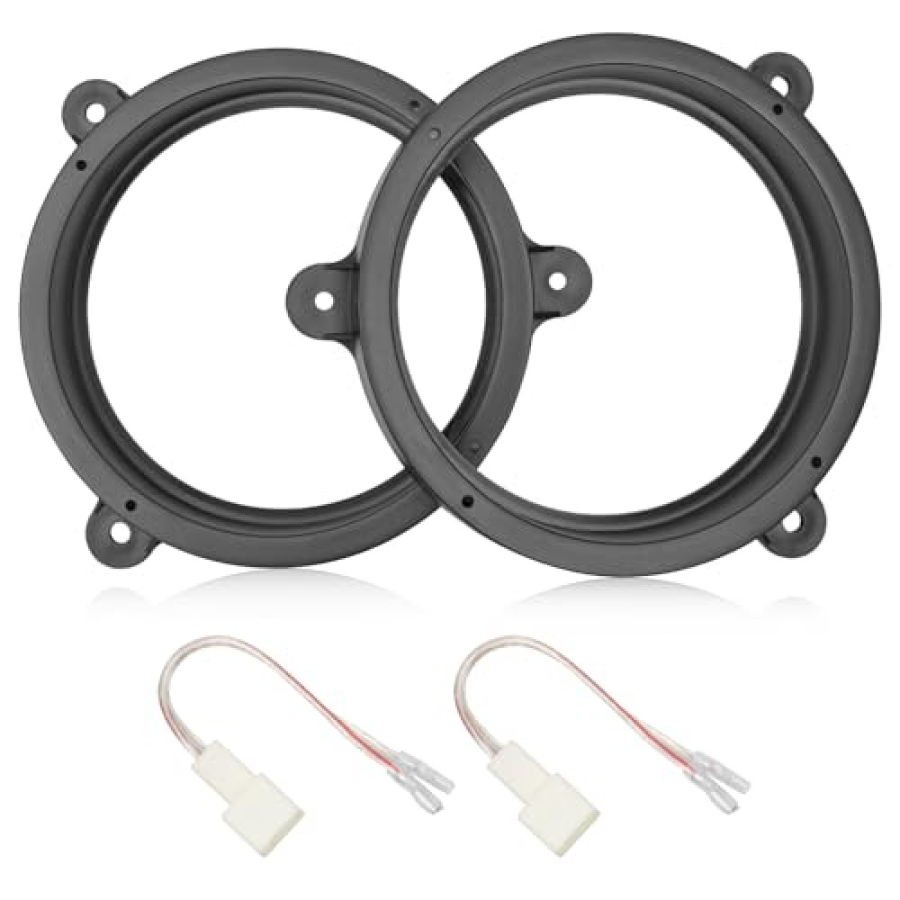 RED WOLF 6.5 Inch Rear Door Speaker Adapter W/Speaker Harness for 2009-2011 Subaru Forester Outback Impreza Install Aftermarket 6 1/2” Rear Door Speaker Audio Spacer Ring Bracket Wiring Connector