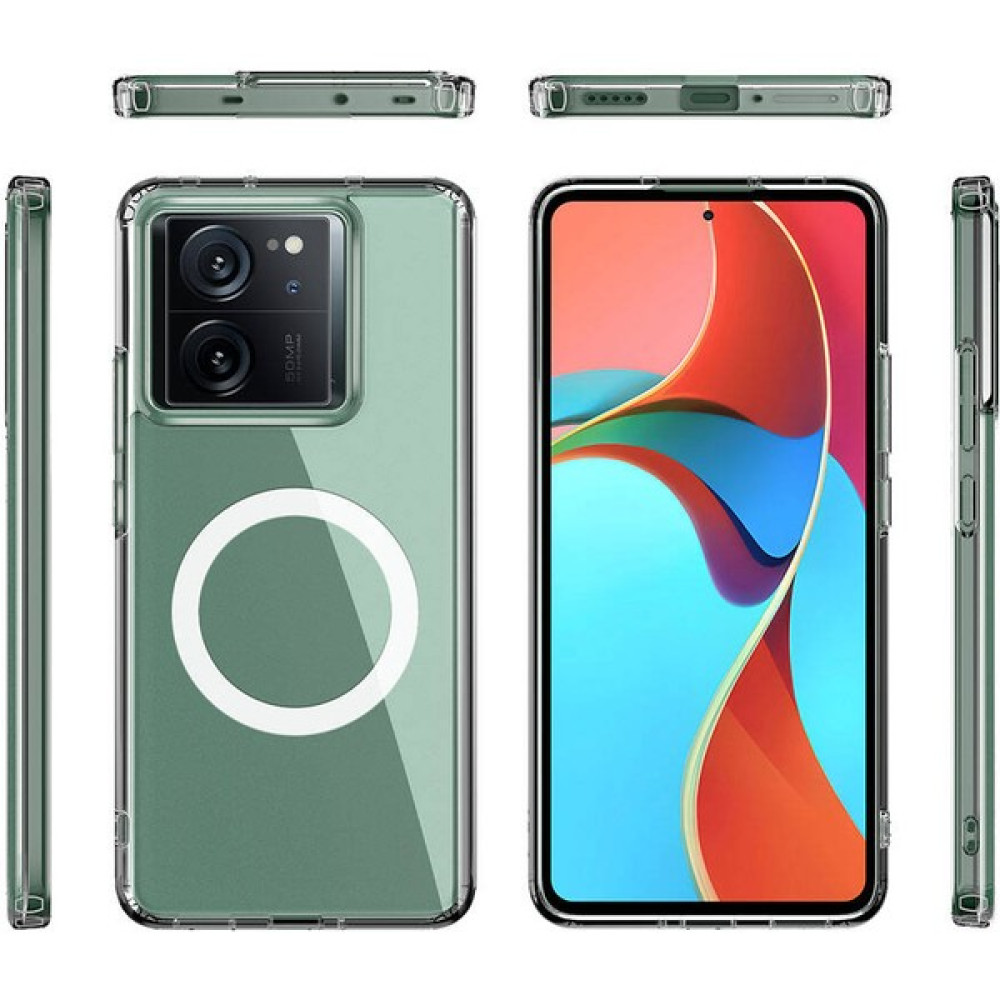 RedClick Mi 13T Pro Kılıf Sert Pc Arka Yüzey Wireless Şarj Özellikli Şeffaf Flet Magsafe Kapak Cep Telefonu Kılıfı Fiyatı