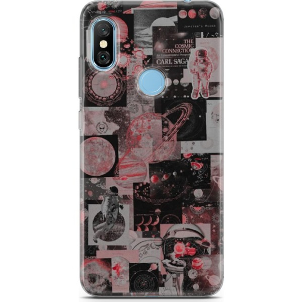 RedClick Xiaomi Redmi Note 6 Pro Kılıf Monero 14 Astronot Satürn ve Gezegenler Cover Kılıf - Desenli Cep Telefonu Kılıfı Fiyatı