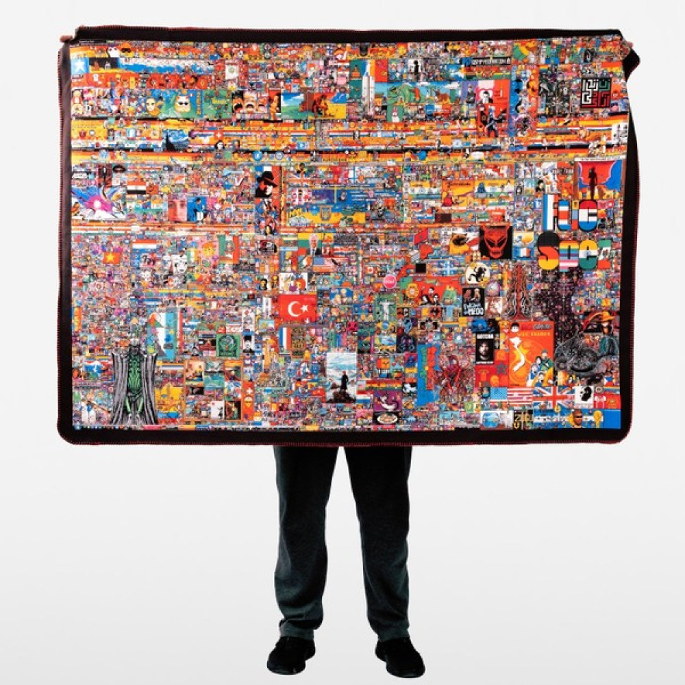 Reddit Place 2023 Polar Diz Battaniyesi - 120 x 170 cm - Renkli Battaniye Fiyatı
