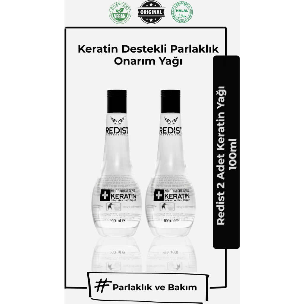 Redist 2 Adet Keratin Bakım Yağı 100 ml | Hasarlı Saçlar İçin Keratin Takviyesi Saç Bakım Maskeleri & Serumlar & Spreyler Fiyatı