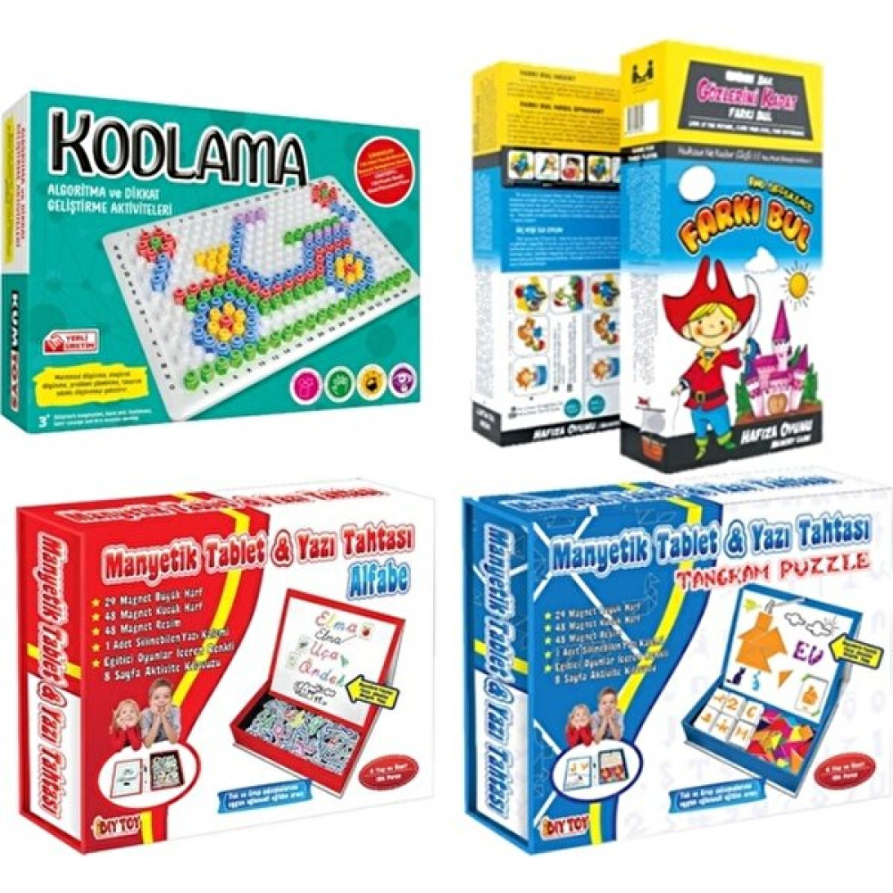 Redka Kodlama - Farkı Bul - Manyetik Tablet Alfabe - Manyetik Tablet Tangram Eğitici Oyuncak Fiyatı