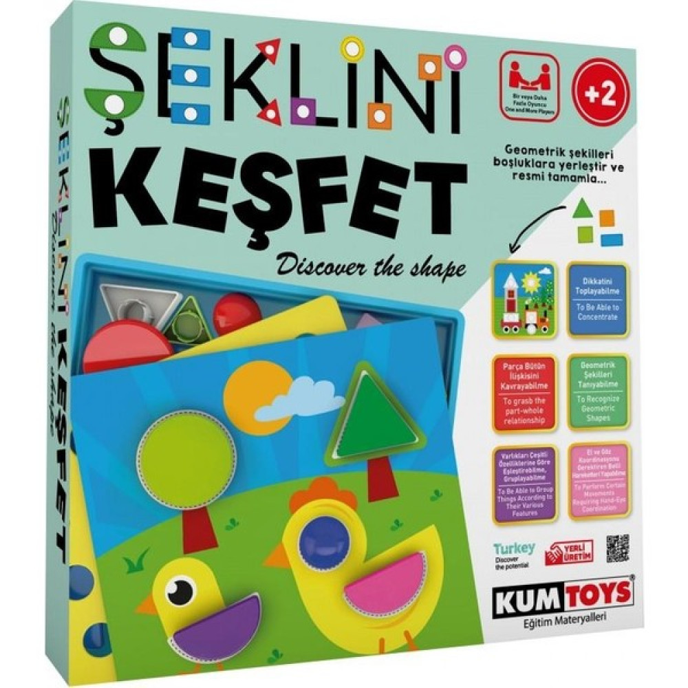 Redka Şeklini Keşfet Dikkat ve Kavrama Oyunu - Yeşil Çocuk Oyuncağı Fiyatı
