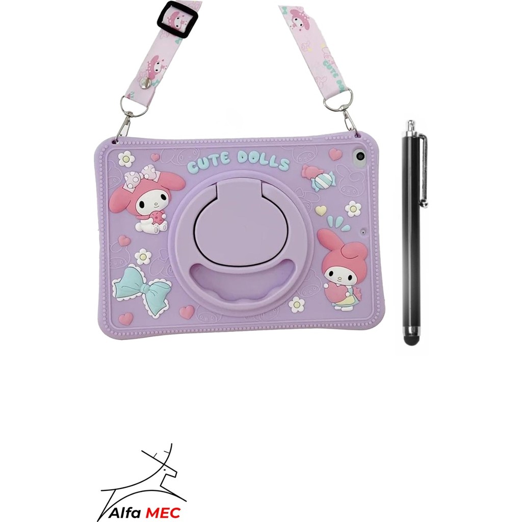 Redmi Pad 2 Uyumlu Cute Dolls Standlı Çocuklara Özel Karakterli +Tablet Kalemi - Lila Kalem & Yazı Gereçleri Fiyatı