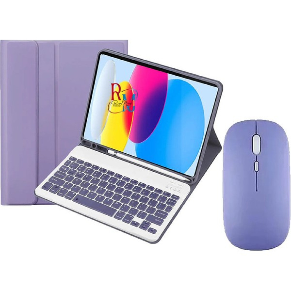 Redmud Teknoloji Ipad 7.8.9.nesil 10.2 Inç Uyumlu Bluetooth Özellikli Klavyeli Kılıf Mouse ve Dokunmatik Kalem Set - Lavanta Tablet Kılıfı Fiyatı