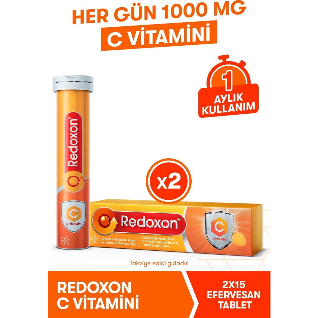 Redoxon C Vitamini 15 Efervesan Tablet 2Li Paket I 1000 Mg C Vitamini Içeren Takviye Edici Gıda Diğer Fiyatı