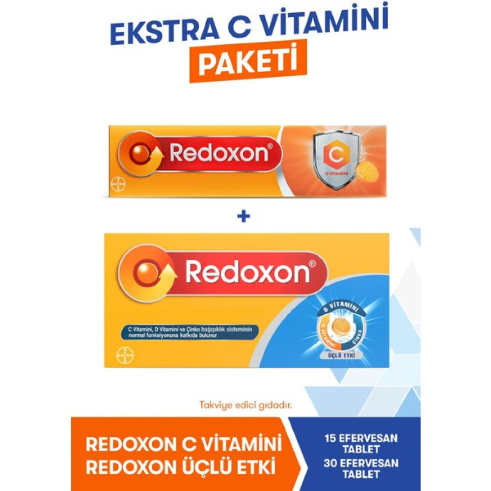 Redoxon C Vitamini+ Redoxon Üçlü Etki 30 Efervesan Tablet ( Ekstra C Vitamini Paketi) I 1000 Mg C Vitamini Içeren Takviye Edici Gıda Protein Tozları Fiyatı