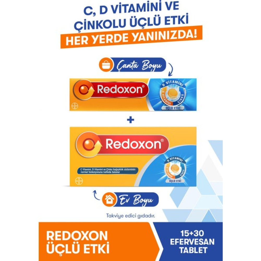 Redoxon Üçlü Etki 15+30 Efervesan Tablet I 1000 Mg C Vitamini, D Vitamini Ve Çinko Içeren Takviye Edici Protein Tozları Fiyatı